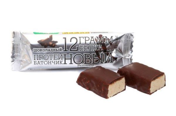Батончик протеиновый Петродиет 12гр белка в шоколадной глазури Шоколадный 40г фотография